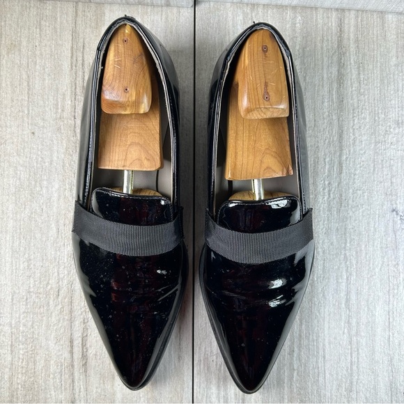 All Saints Watts Black Patent Leather Loafer Slip On Dress Shoe Mens Size 12 - Picture 6 of 10